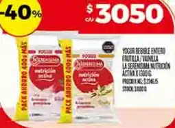 Supermercados DIA La serenisima yogur bebible entero frutilla/vainilla nutricion actma oferta