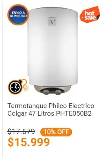Cetrogar Termotanque Philco Electrico Colgar 47 litros PHTE050B2 oferta