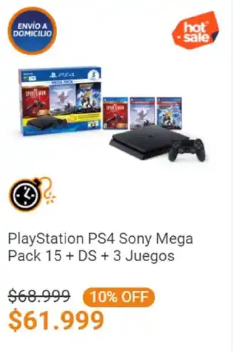Cetrogar Playstation Ps4 Sony Mega Pack 15 + DS + 3 Juegos oferta