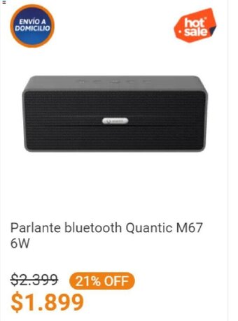Cetrogar Parlante bluetooth Quantic M67 6W oferta