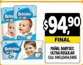 Supermercados Yaguar Babysec Pañal Ultra Regular oferta