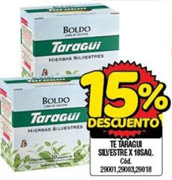 Supermercados Yaguar Te Taragui Silvestre x 10Saq. oferta