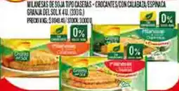 Supermercados DIA Granja del sol milanesas de soja tipo caseras crocantes con calabaza espinaca oferta