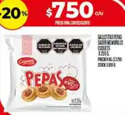 Supermercados DIA Cuquets gallettas pepas sabor membrillo oferta