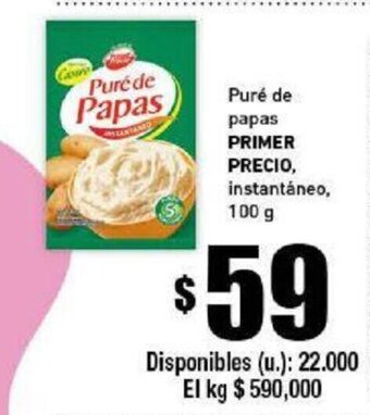 Cooperativa Obrera Puré de papas Primer Precio, instantáneo, 100g oferta