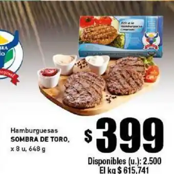 Cooperativa Obrera Sombra De Toro Hamburguesas x 8 u, 648g oferta