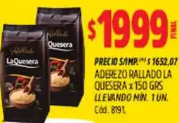 Supermercados Yaguar La quesera aderezo rallado oferta