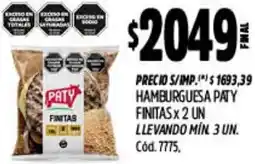Supermercados Yaguar Paty hamburguesa finitas oferta