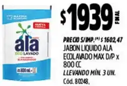 Supermercados Yaguar Ala jabón liquido ecolavado max d/p oferta