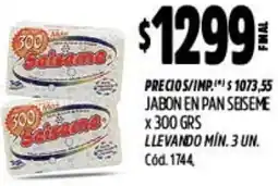 Supermercados Yaguar Seiseme jabon en pan oferta