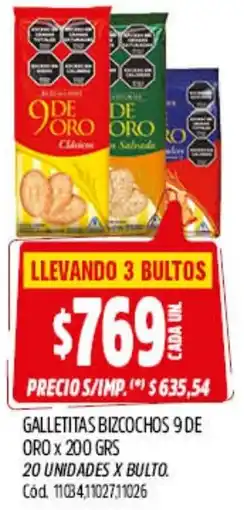 Supermercados Yaguar 9 de oro galletitas bizcochos oferta