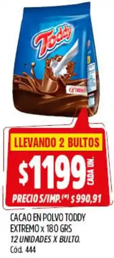 Supermercados Yaguar Toddy cacao en polvo extremo oferta