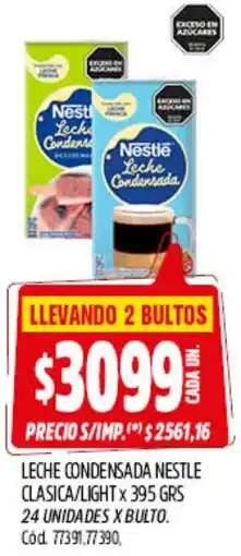 Supermercados Yaguar Nestlé leche condensada clasica/light oferta