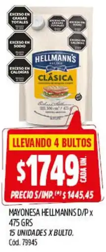 Supermercados Yaguar Hellmann's mayonesa d/p oferta