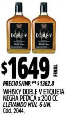 Supermercados Yaguar Doble-v whisky etiqueta negra petaca oferta