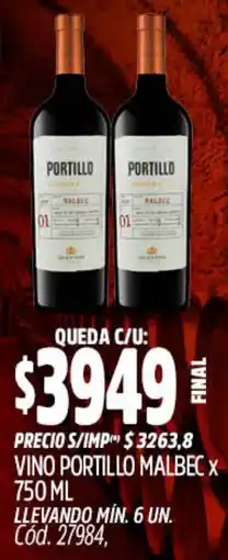 Supermercados Yaguar Portillo vino malbec oferta