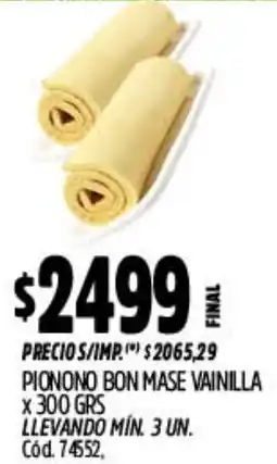Supermercados Yaguar Pionono bon mase vainilla oferta