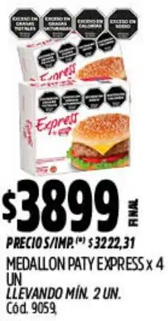 Supermercados Yaguar Paty medallon express oferta