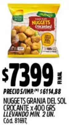 Supermercados Yaguar Nuggets granja del sol crocante oferta