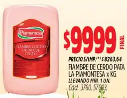 Supermercados Yaguar La piamontesa fiambre de cerdo pata oferta