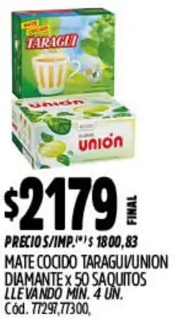 Supermercados Yaguar Taragüi /union mate cocido diamante oferta
