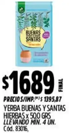 Supermercados Yaguar Buenas y santas yerba hierbas oferta