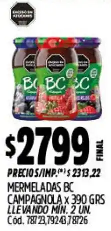 Supermercados Yaguar Bc mermeladas campagnola oferta