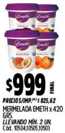Supermercados Yaguar Emeth mermelada oferta