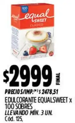 Supermercados Yaguar Equal sweet edulcorante oferta