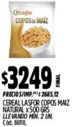 Supermercados Yaguar Lasfor cereal copos maiz natural oferta