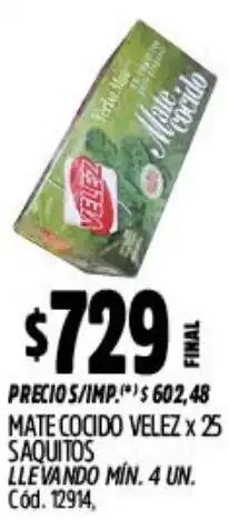 Supermercados Yaguar Mate cocido velez oferta