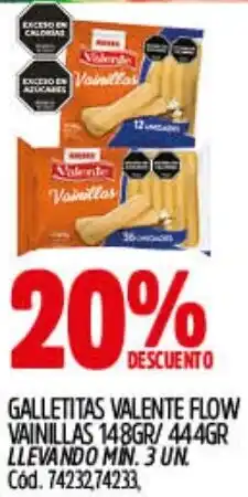 Supermercados Yaguar Valente galletitas flow vainillas oferta
