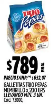 Supermercados Yaguar Trio pepas galletitas membrillo oferta