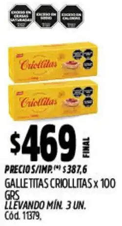 Supermercados Yaguar Criollitas galletitas oferta