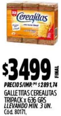 Supermercados Yaguar Cerealitas galletitas tripack oferta