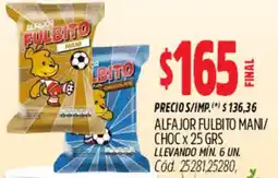 Supermercados Yaguar Alfajor fulbito mani/ choc oferta