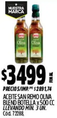 Supermercados Yaguar San remo aceite oliva blend botella oferta