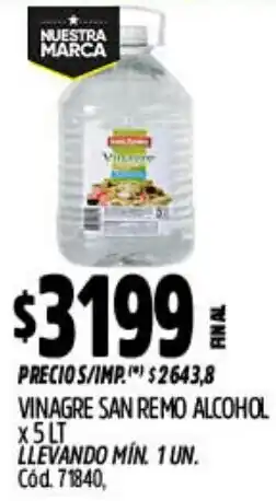 Supermercados Yaguar San remo vinagre alcohol oferta