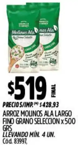 Supermercados Yaguar Molinos ala arroz largo fino grano seleccion oferta