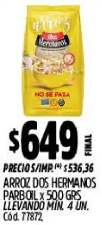 Supermercados Yaguar Arroz dos hermanos parboil oferta