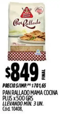 Supermercados Yaguar Pan rallado mama cocina plus oferta