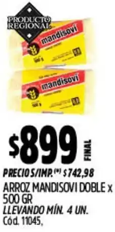 Supermercados Yaguar Mandisovi doble arroz oferta