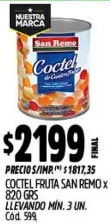 Supermercados Yaguar San remo coctel fruta oferta