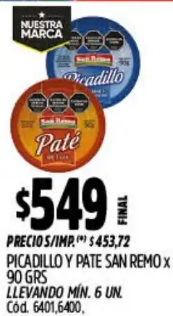 Supermercados Yaguar San remo picadillo y pate oferta