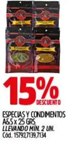 Supermercados Yaguar A&S especias y condimentos oferta