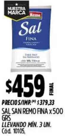 Supermercados Yaguar San remo sal fina oferta