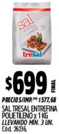 Supermercados Yaguar Sal tresal entrefina polietileno oferta