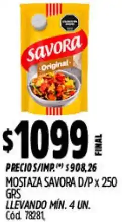 Supermercados Yaguar Savora mostaza d/p oferta