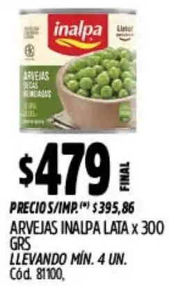 Supermercados Yaguar Inalpa arvejas lata oferta
