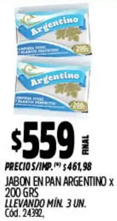 Supermercados Yaguar Argentino jabon en pan oferta
